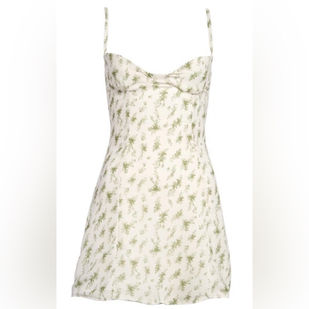 NWOT House of CB Christiana Moulded-Cups WovenMini Dress In Garden Print